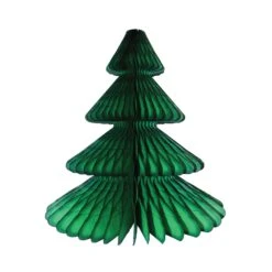 Dark Green Christmas Tree Honeycomb Paper Centerpiece 12in