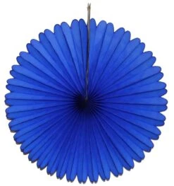Dark Blue Tissue Paper Fan 13"