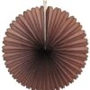13" Dark Brown Tissue Paper Fan