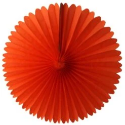 Orange Tissue Paper Fan 13"