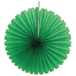 Dark Green Tissue Paper Fan 13"