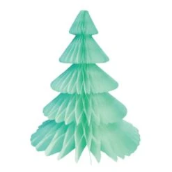 Mint Green Christmas Tree Honeycomb Paper Centerpiece 17in