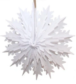 Small White Tissue Paper Snowflake 15"