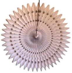 21" White Tissue Paper Fan