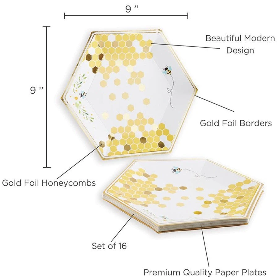 Sweet As Can Bee Lunch Plates 16ct - Image 7