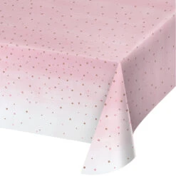 Creative Converting Blush And Rose Gold Plastic Table Cover