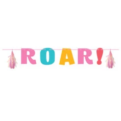 Creative Converting Girl Roar Dinosaur Banner
