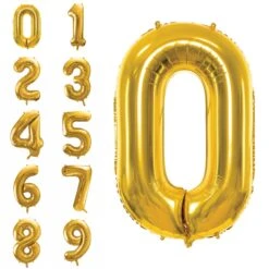 34" Gold Number Balloon 0-9
