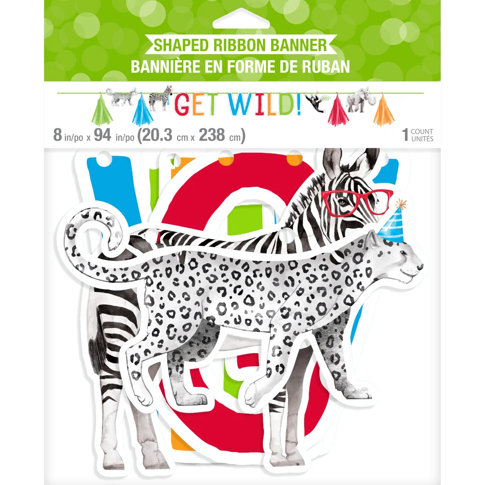 Creative Converting Get Wild Safari Tassel Banner 8ft - Image 2