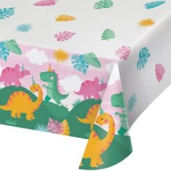 Creative Converting Girl Dinosaur Paper Table Cover