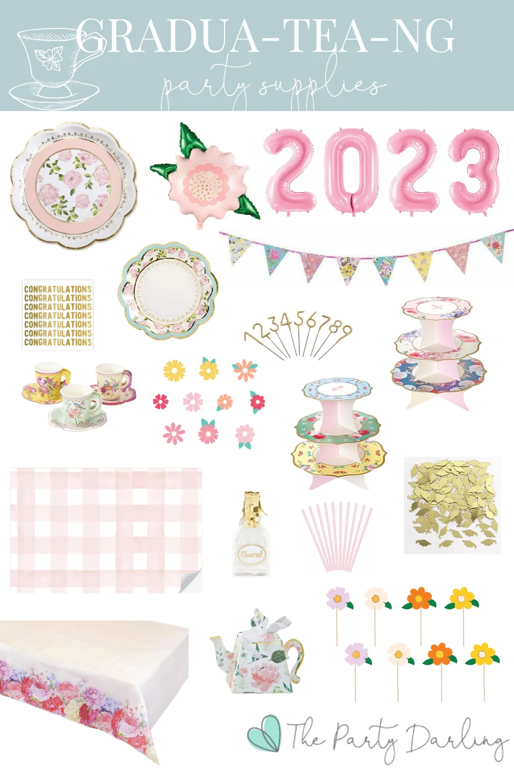 Blue Floral Tea Time Dessert Plates 16ct - Image 6