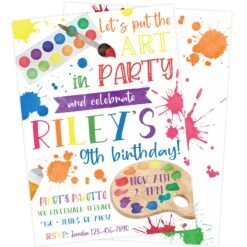 Art Party Birthday Invitation