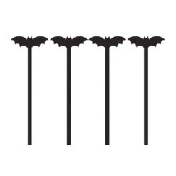 Black Bat Acrylic Drink Stirrers 4ct