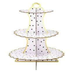 Black Polka Dot Cardboard Cupcake Stand 1ct