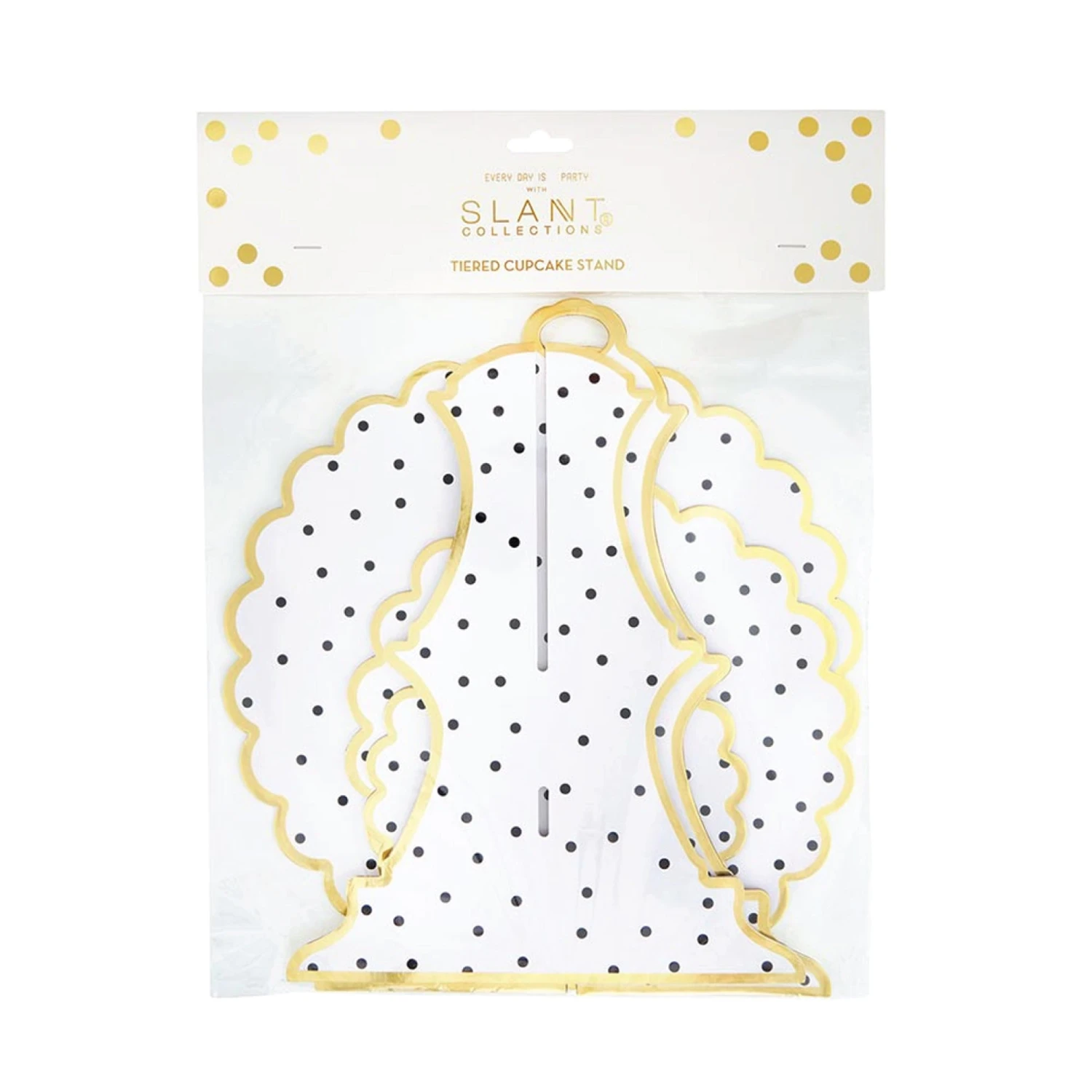 Black Polka Dot Cardboard Cupcake Stand 1ct - Image 2