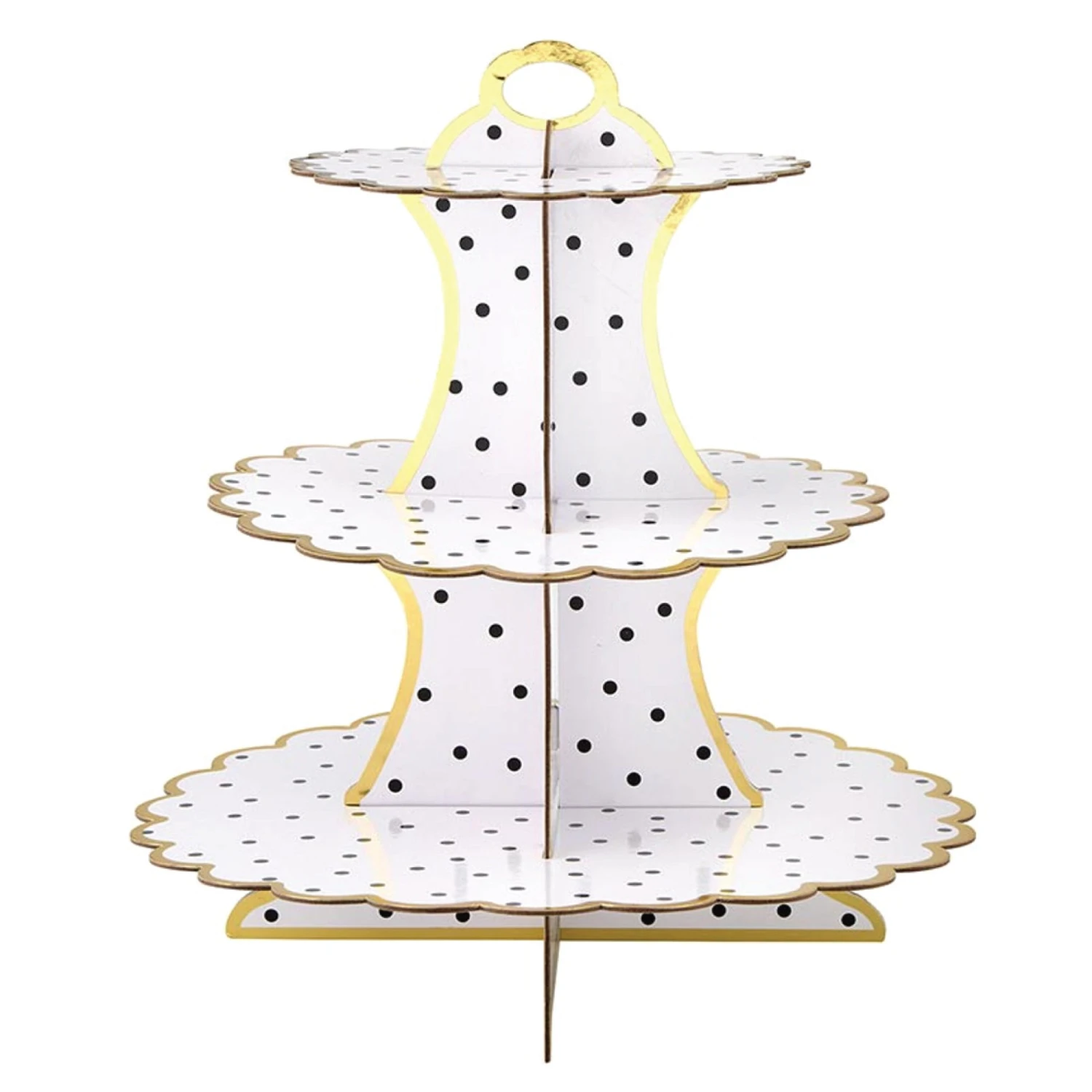 Black Polka Dot Cardboard Cupcake Stand 1ct