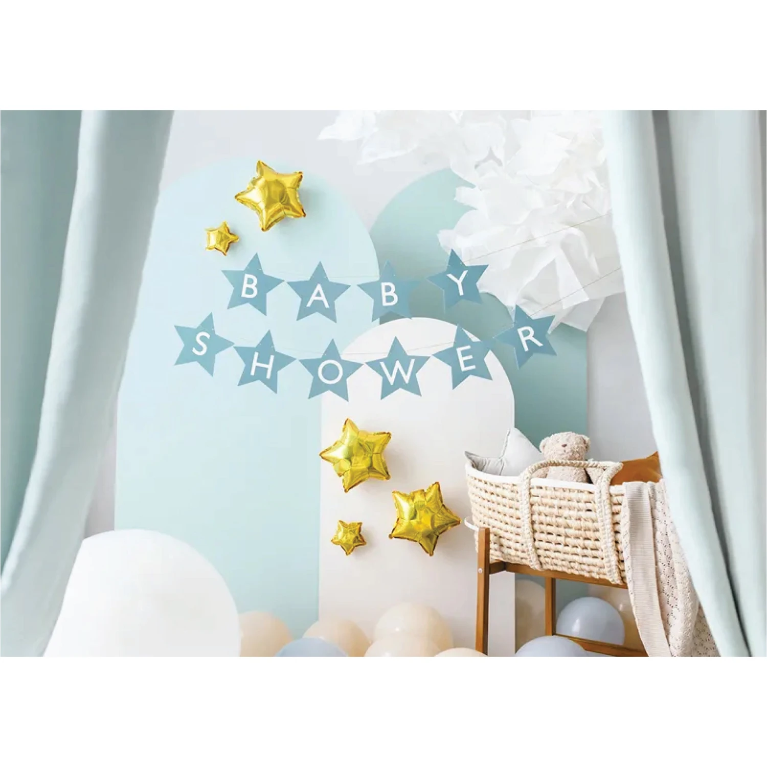 Blue Star Baby Shower Banner 9.5ft - Image 2