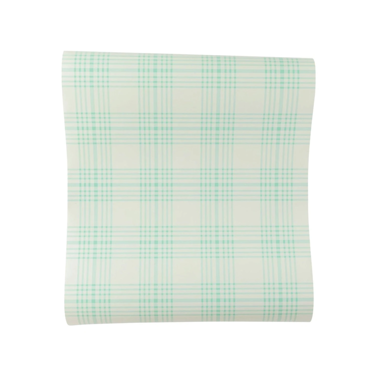 Blue Plaid Paper Table Runner