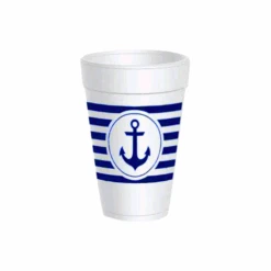 Blue Anchor Styrofoam Cups With Lids 10ct