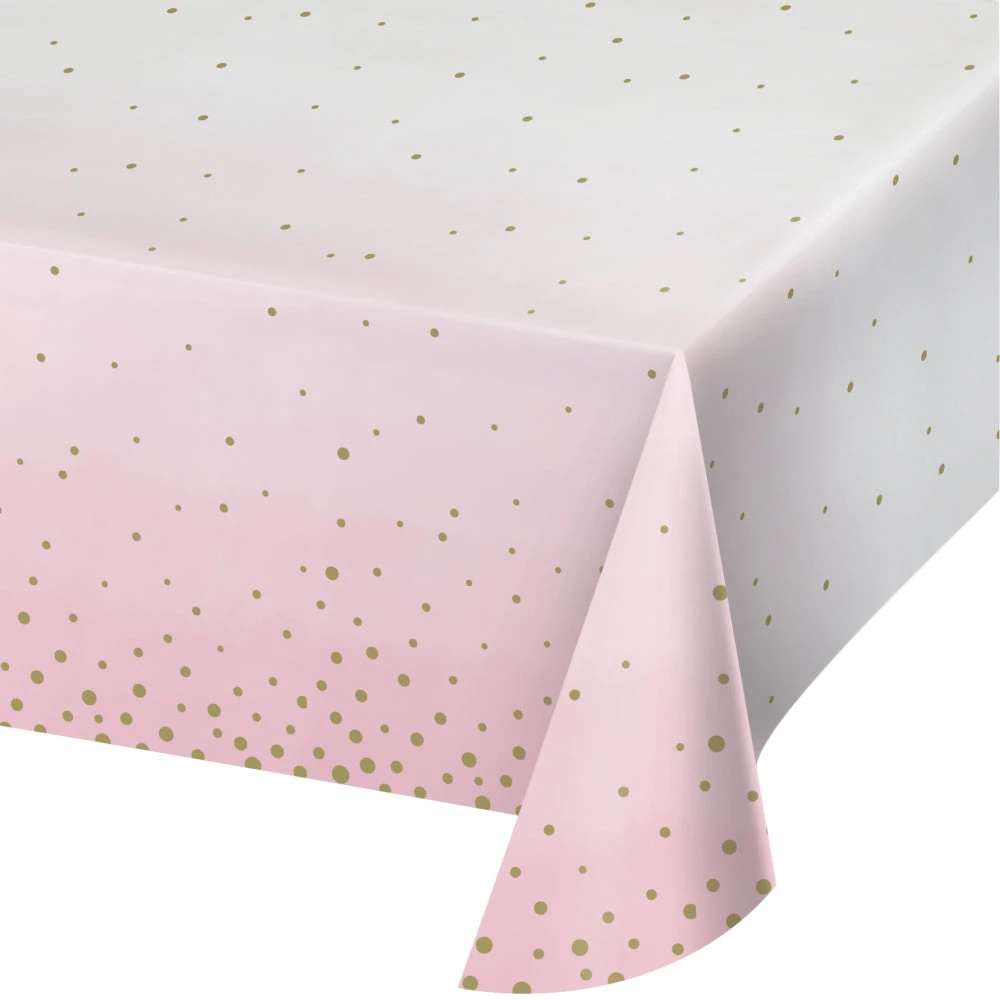 Creative Converting Pink And Gold Paper Table Cover