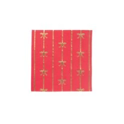 Red & Gold Bow Dessert Napkins 20ct