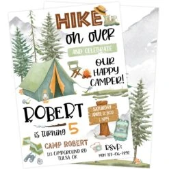 Happy Camper Birthday Party Invitation