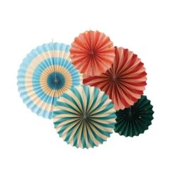 Circus Party Paper Fans 5ct