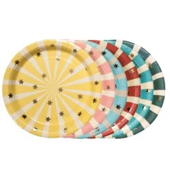 Circus Striped Dessert Plates 6ct