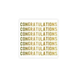 Gold Congratulations Dessert Napkins 20ct