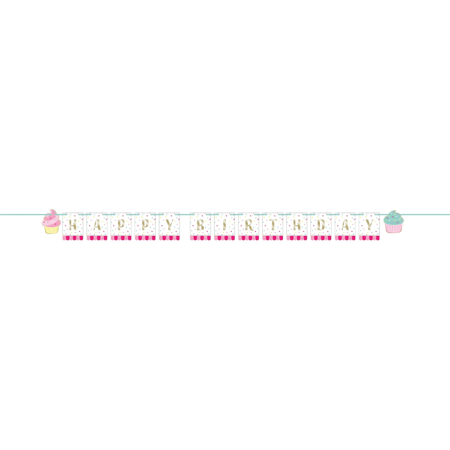 Creative Converting Cupcake Happy Birthday Banner 8ft