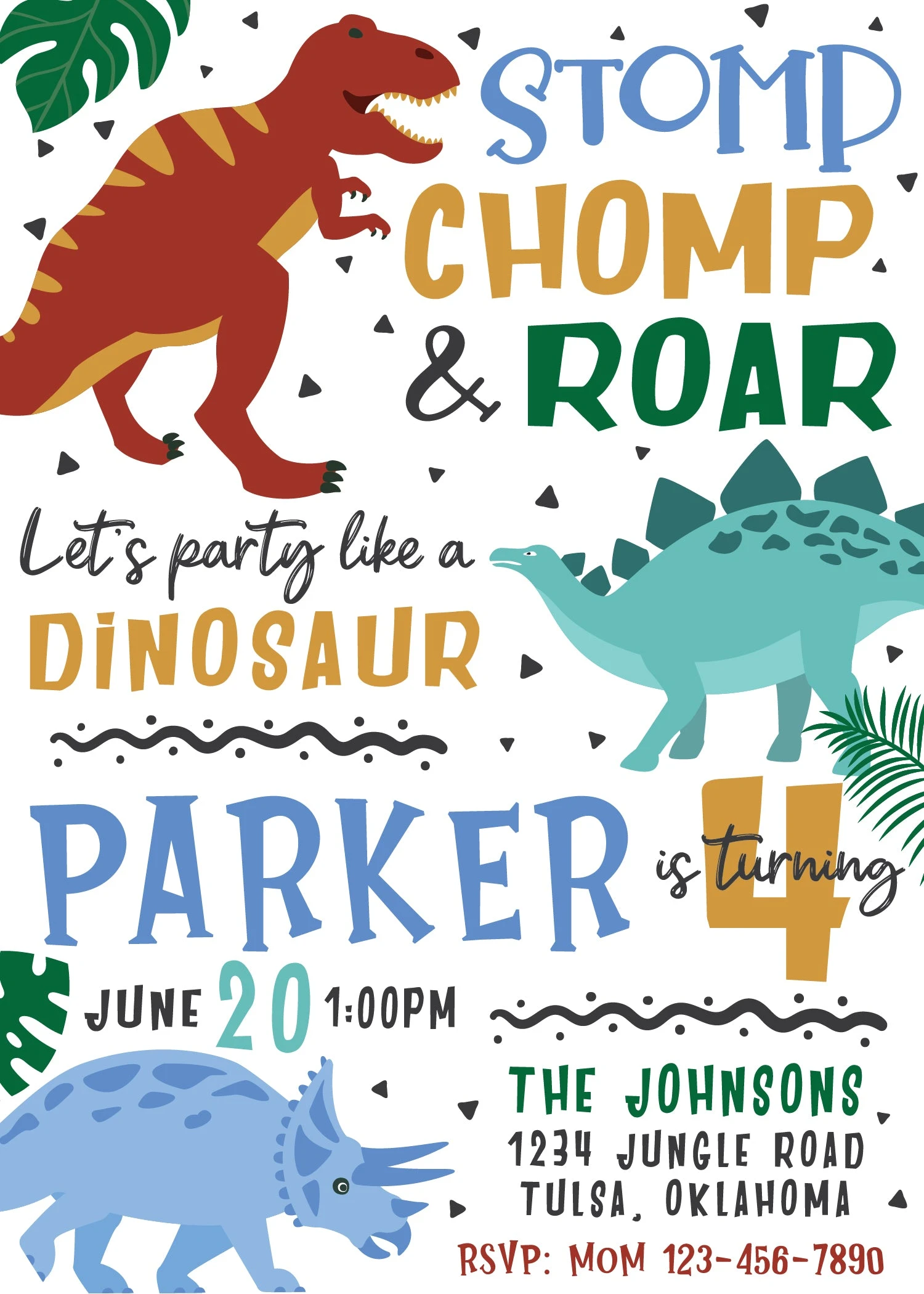 Dinosaur Kingdom Birthday Party Invitation - Image 2