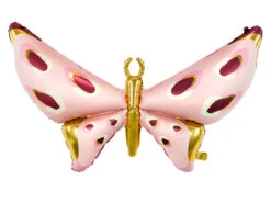 Pink & Gold Butterfly Balloon 48in