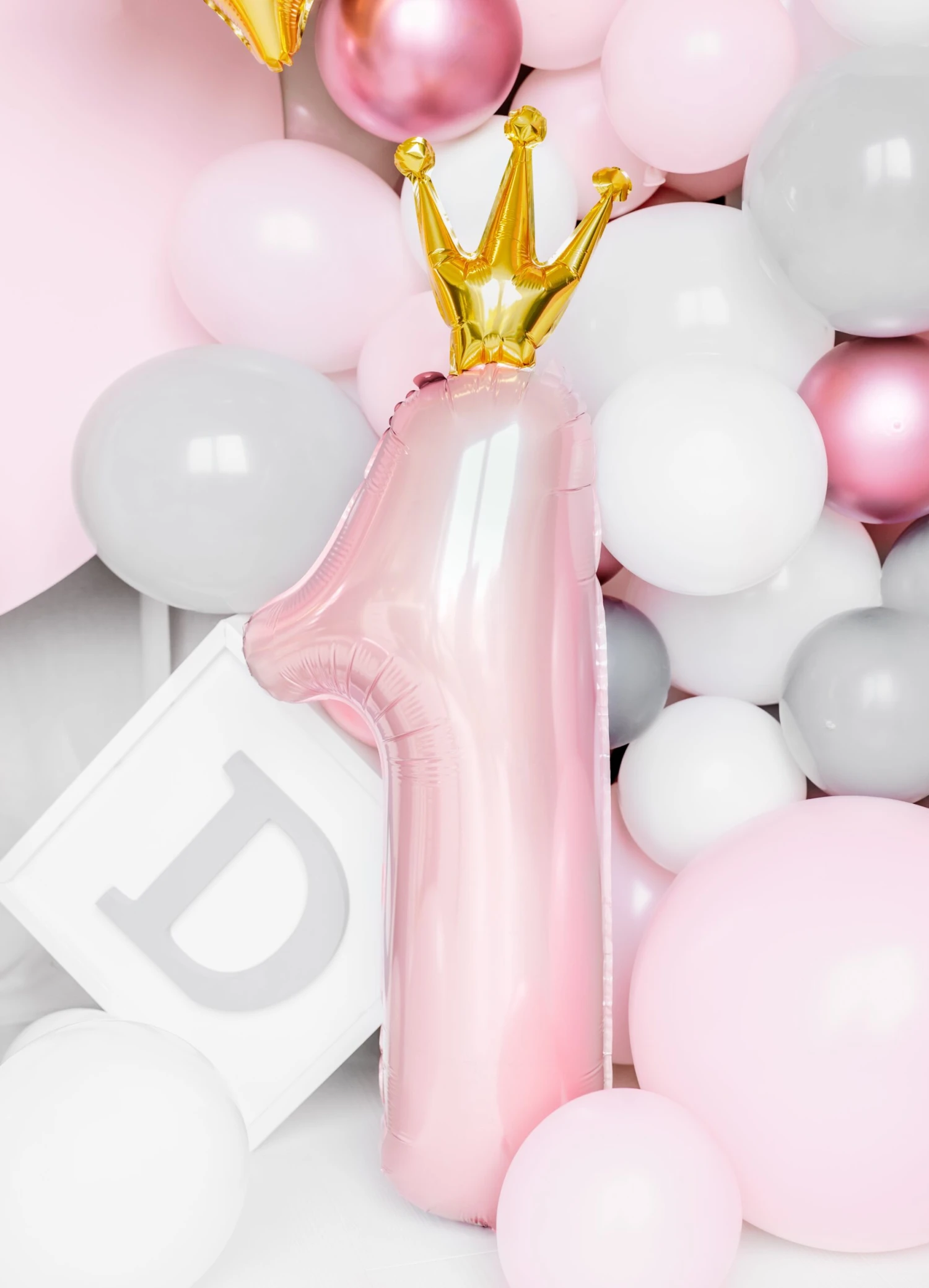 Princess Pink Foil Number 1 Balloon 35.5in - Image 3