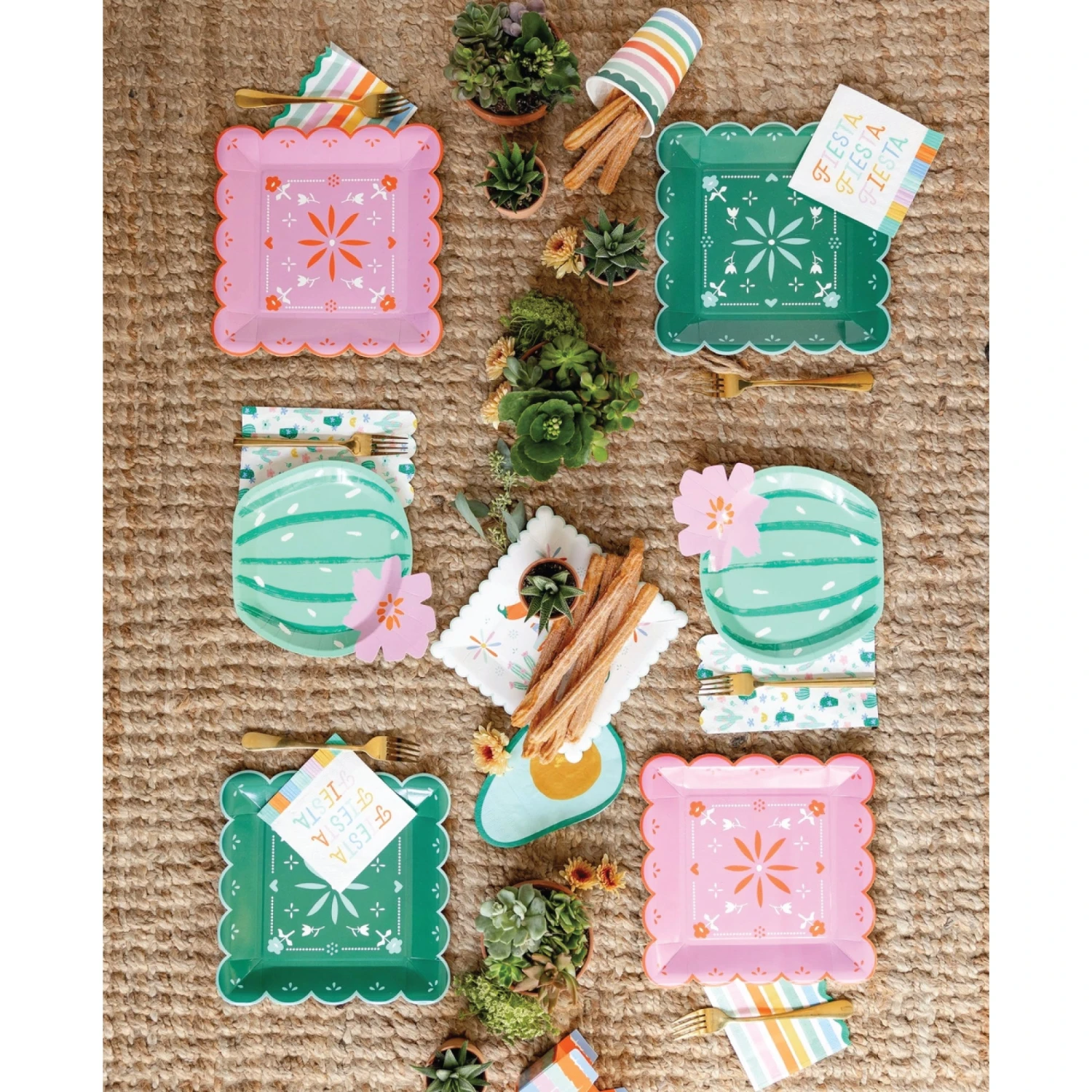 Fiesta Striped Dessert Napkins 24ct - Image 2