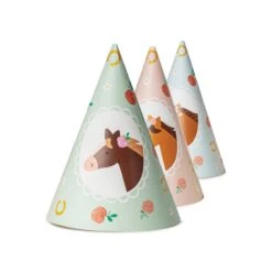 Floral Horse Party Hats 6ct