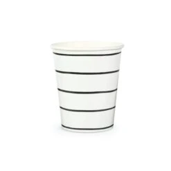 Frenchie Black Striped Cups 8ct