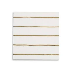 Frenchie Metallic Gold Striped Lunch Napkins 16ct