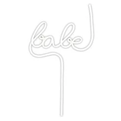 White Babe Plastic Word Straw 1ct