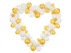 White & Gold Heart Balloon Garland Kit 68pc