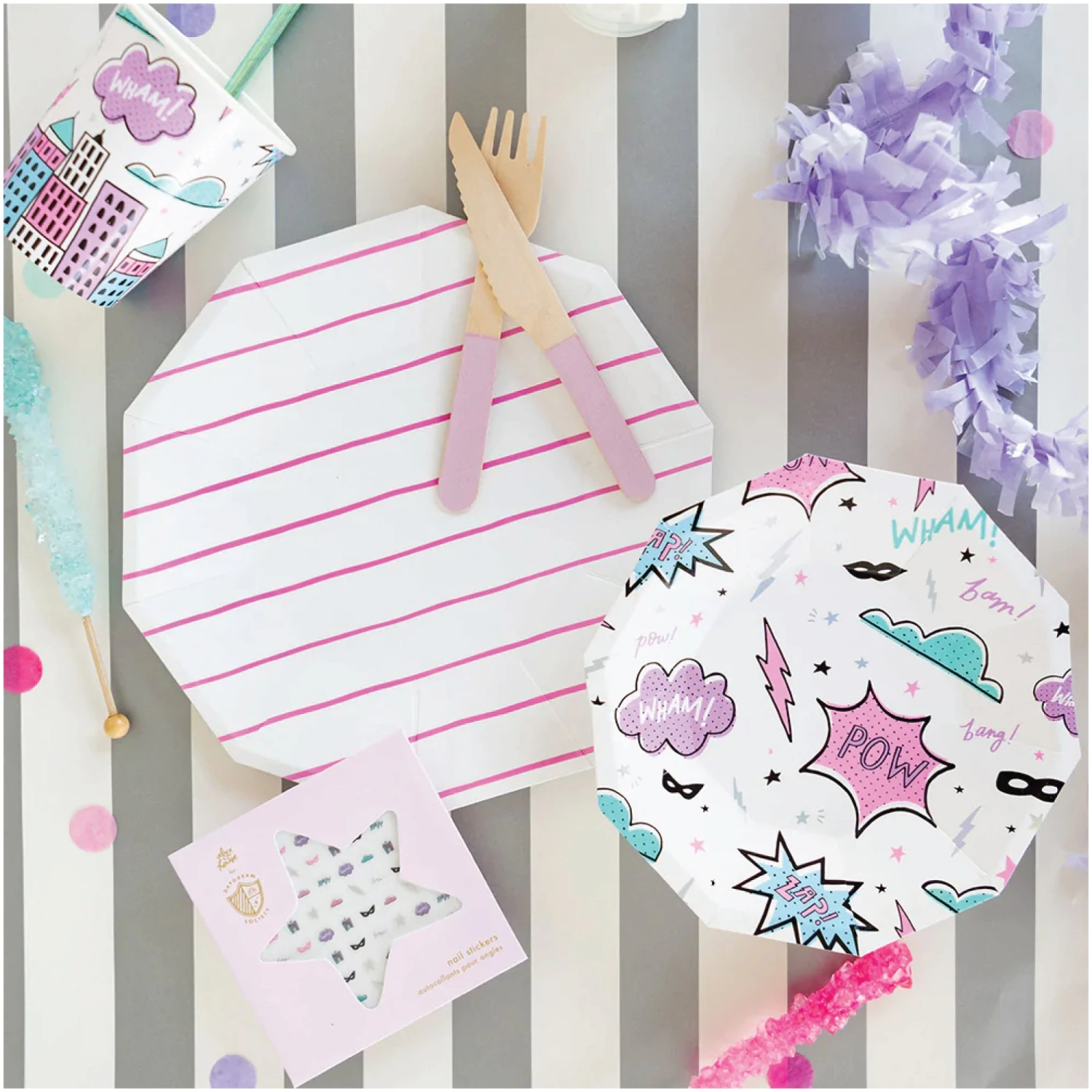 Girl Superhero Paper Cups 8ct - Image 2