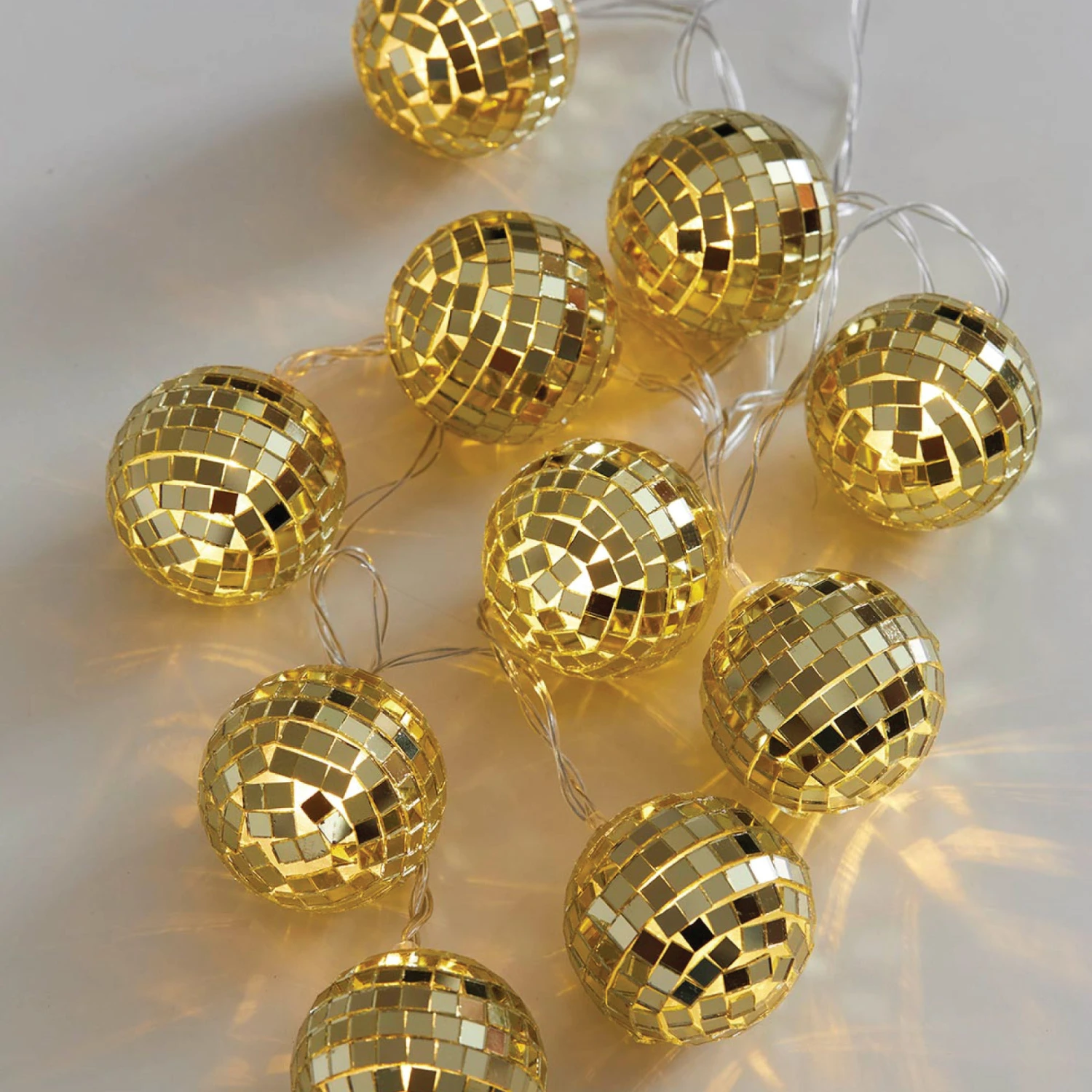 Talking Tables Gold Disco Ball String Lights 5.2ft - Image 3