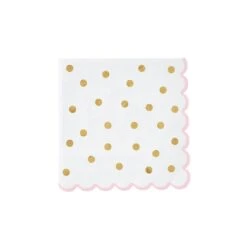 Gold Foil Polka Dot Dessert Napkins 20ct