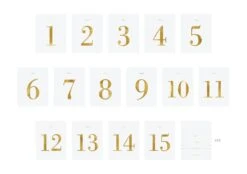 Gold Table Numbers For Wine Bottles (1-15) 30ct