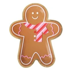 Pink & Red Scarf Gingerbread Man Dessert Plates 8ct