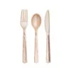 Creative Converting Rose Gold Hammered Plastic Cutlery Set For 8