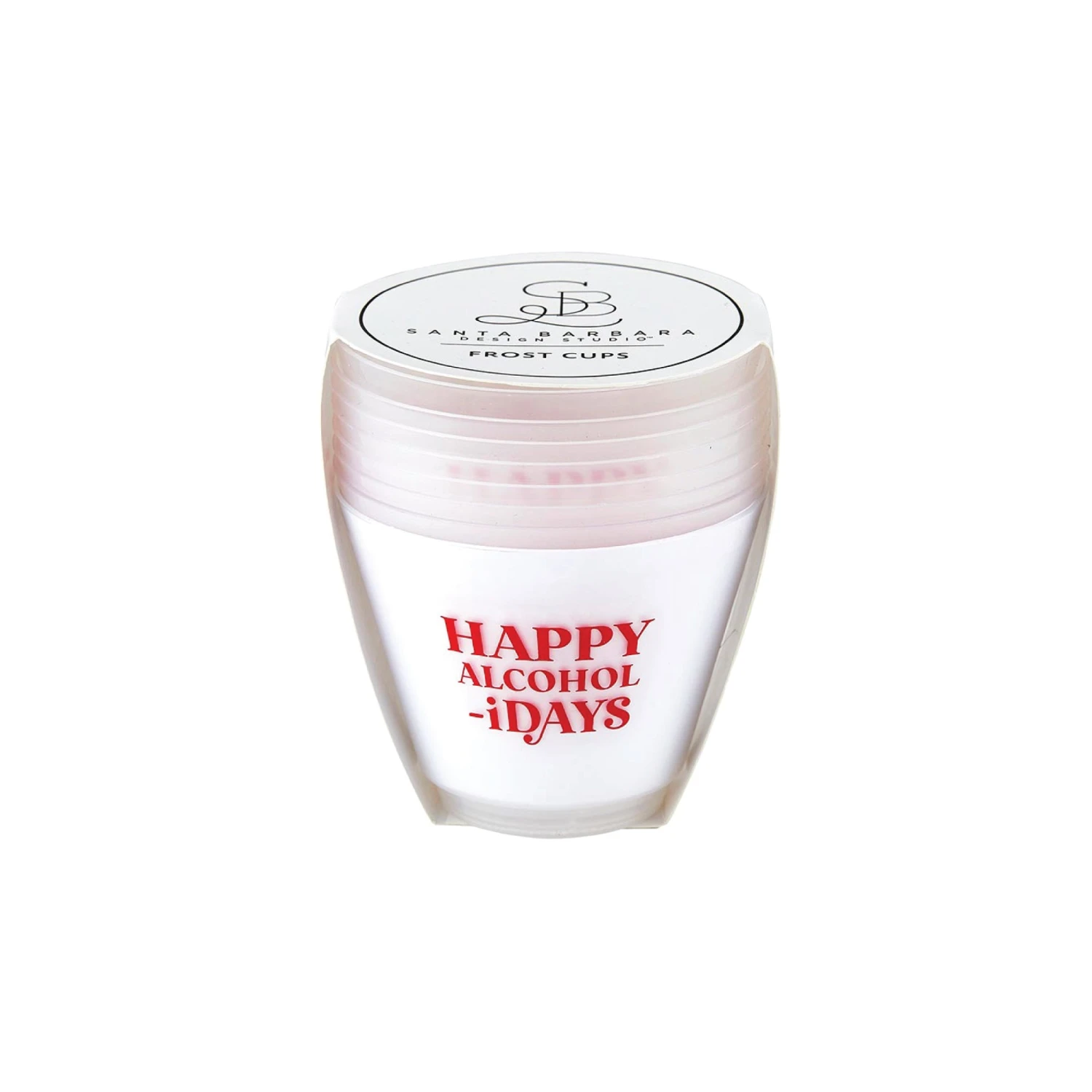 Happy Alcohol-idays Plastic Frosted Wine Cups 8ct - Image 2