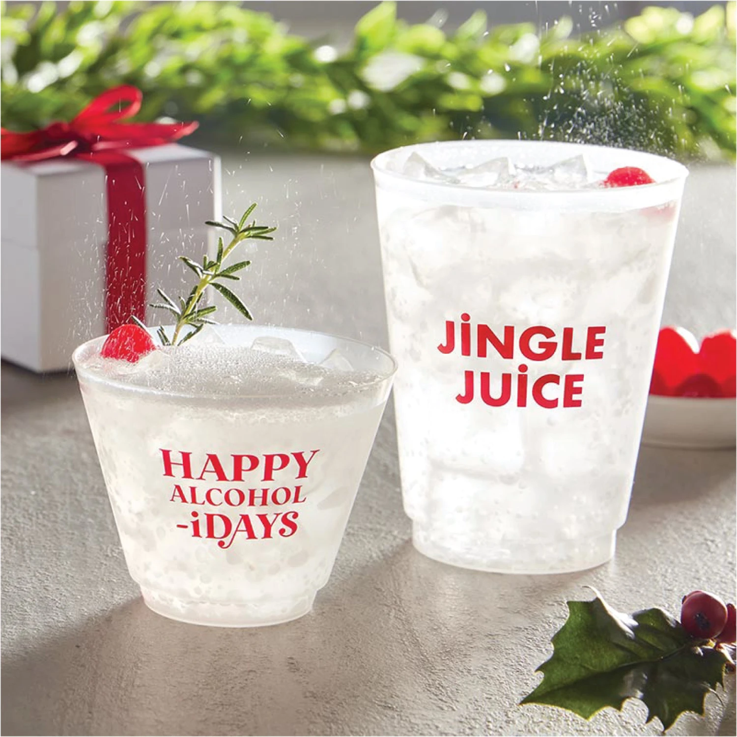 Happy Alcohol-idays Plastic Frosted Wine Cups 8ct - Image 3