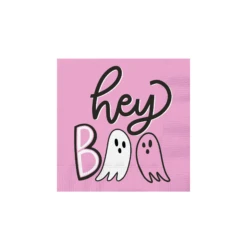 Hey Boo Neon Pink Dessert Napkins 20ct
