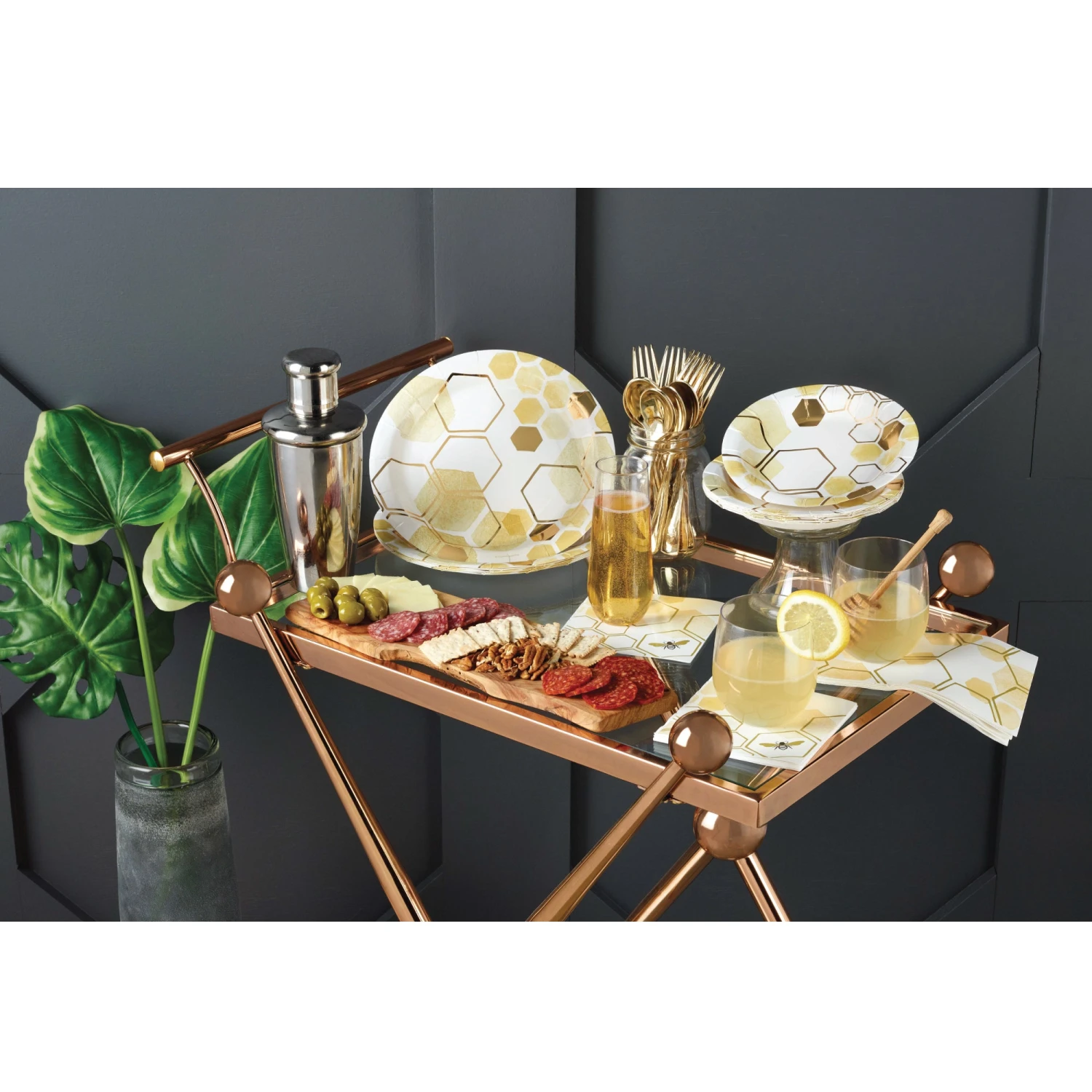 Creative Converting Gold Honeycomb Bee Guest Towels 16ct - Image 2