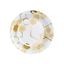 Creative Converting Gold Honeycomb Dessert Plates 8ct